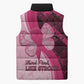 Breast Cancer Awareness Sleeveless Puffer Jacket Party Like A Survivor - Pink African Pattern