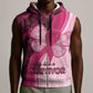 Breast Cancer Awareness Sleeveless Zip Hoodie Think Pink - African Pattern - African Pride