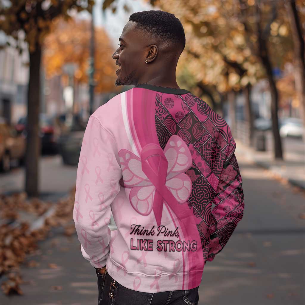 Breast Cancer Awareness Sweatshirt Think Pink - African Pattern - African Pride