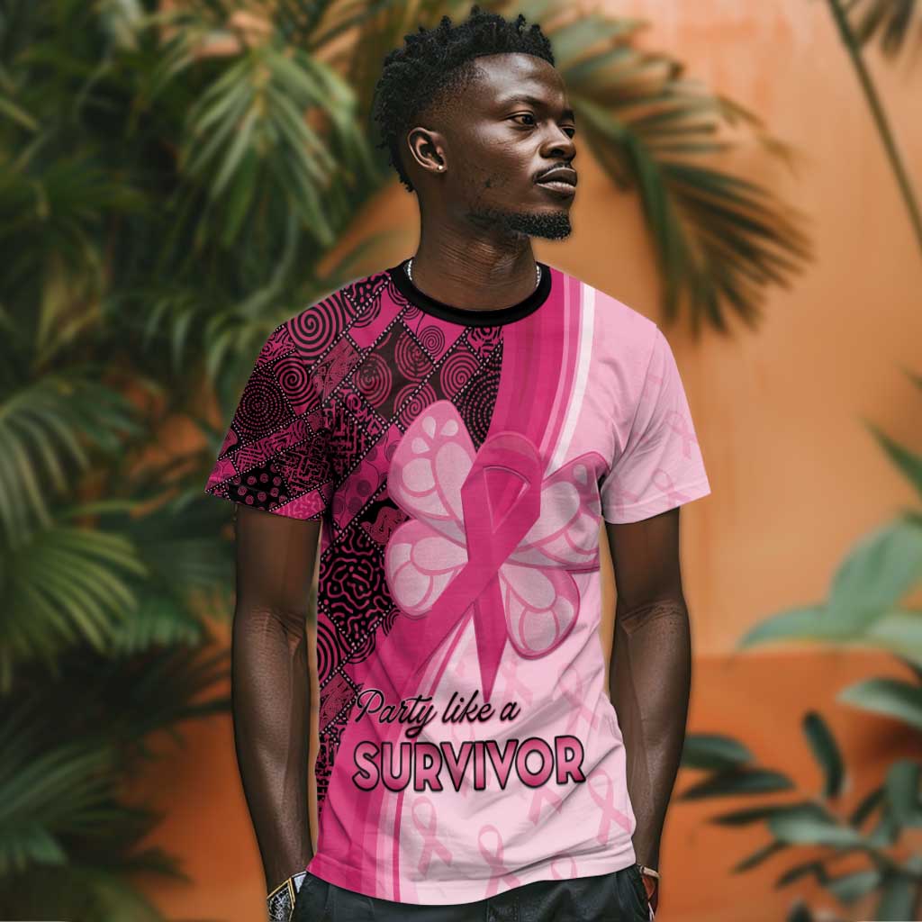 Breast Cancer Awareness T shirt Think Pink - African Pattern - African Pride