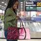 Breast Cancer Awareness Travel Bag Party Like A Survivor - Pink African Pattern