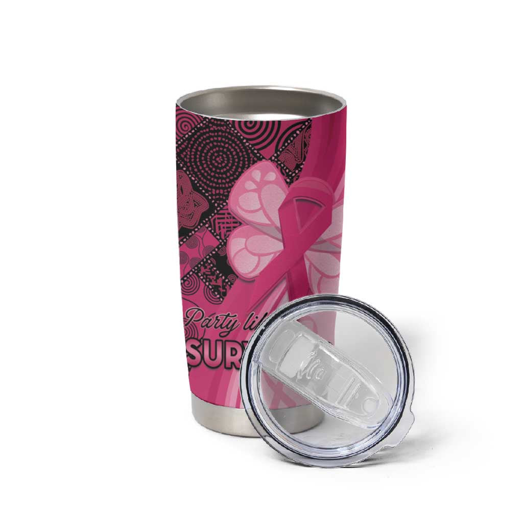 Breast Cancer Awareness Tumbler Cup Think Pink - African Pattern - African Pride
