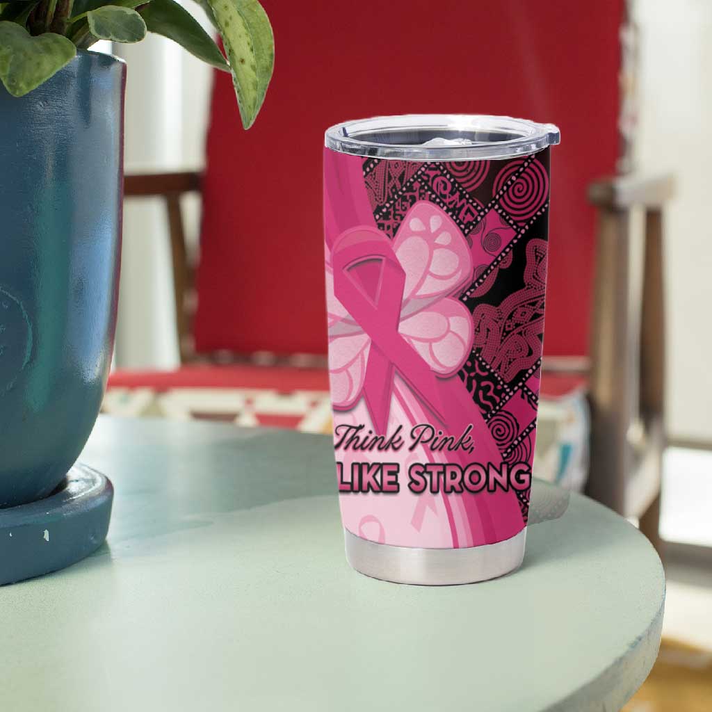 Breast Cancer Awareness Tumbler Cup Think Pink - African Pattern - African Pride