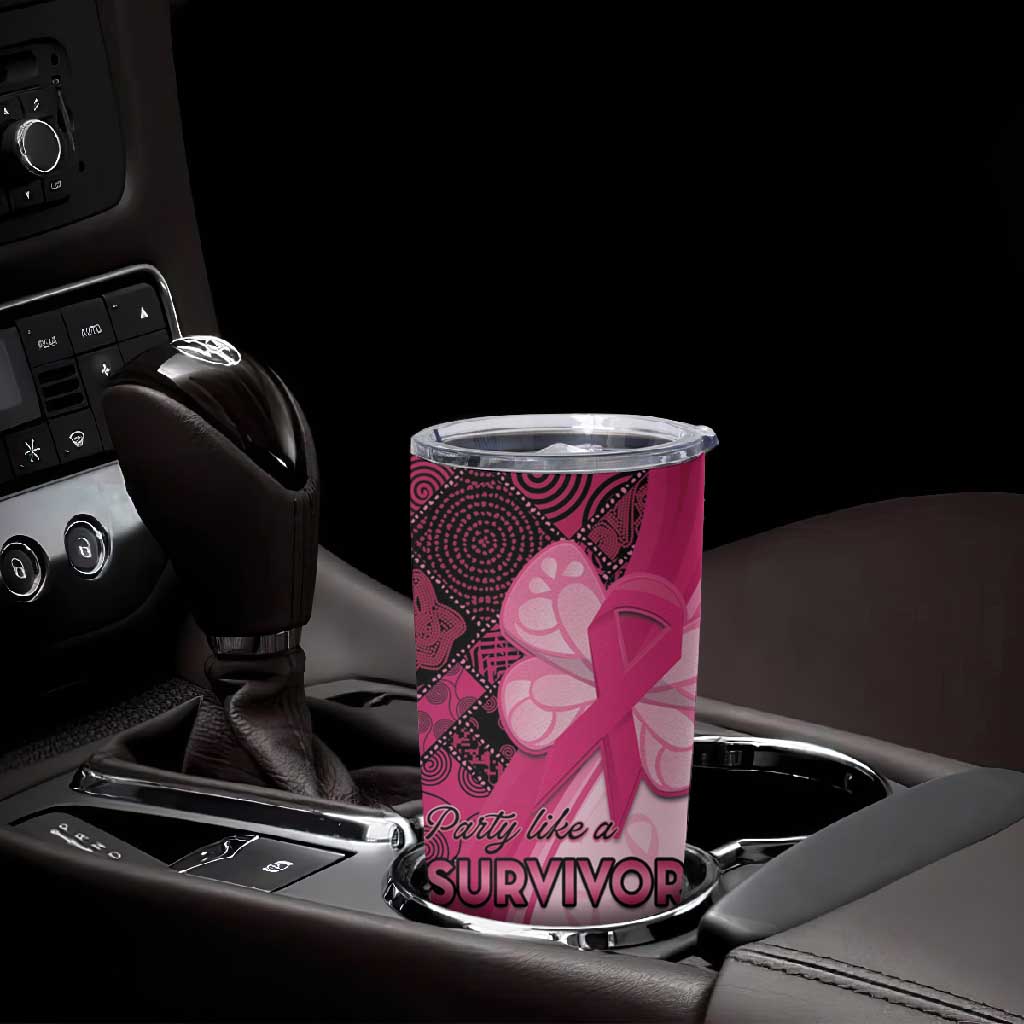 Breast Cancer Awareness Tumbler Cup Think Pink - African Pattern - African Pride
