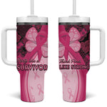 Breast Cancer Awareness Tumbler With Handle Think Pink - African Pattern - African Pride