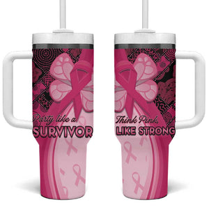 Breast Cancer Awareness Tumbler With Handle Think Pink - African Pattern - African Pride