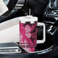 Breast Cancer Awareness Tumbler With Handle Think Pink - African Pattern - African Pride