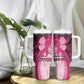 Breast Cancer Awareness Tumbler With Handle Think Pink - African Pattern - African Pride