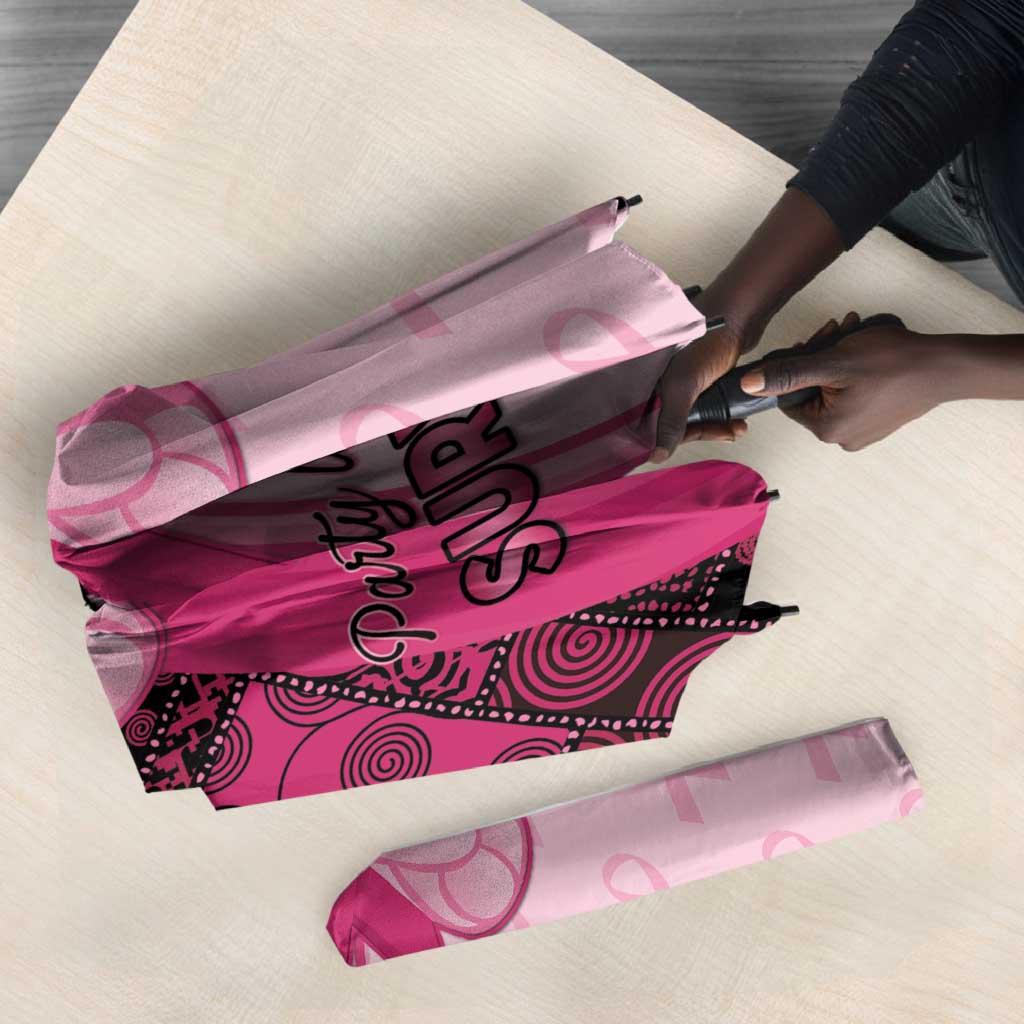 Breast Cancer Awareness Umbrella Party Like A Survivor - Pink African Pattern
