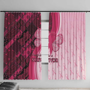 Breast Cancer Awareness Window Curtain Think Pink - African Pattern - African Pride