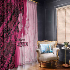 Breast Cancer Awareness Window Curtain Think Pink - African Pattern - African Pride