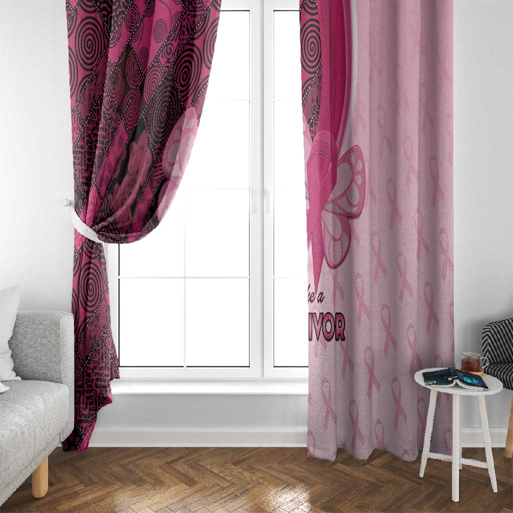 Breast Cancer Awareness Window Curtain Think Pink - African Pattern - African Pride
