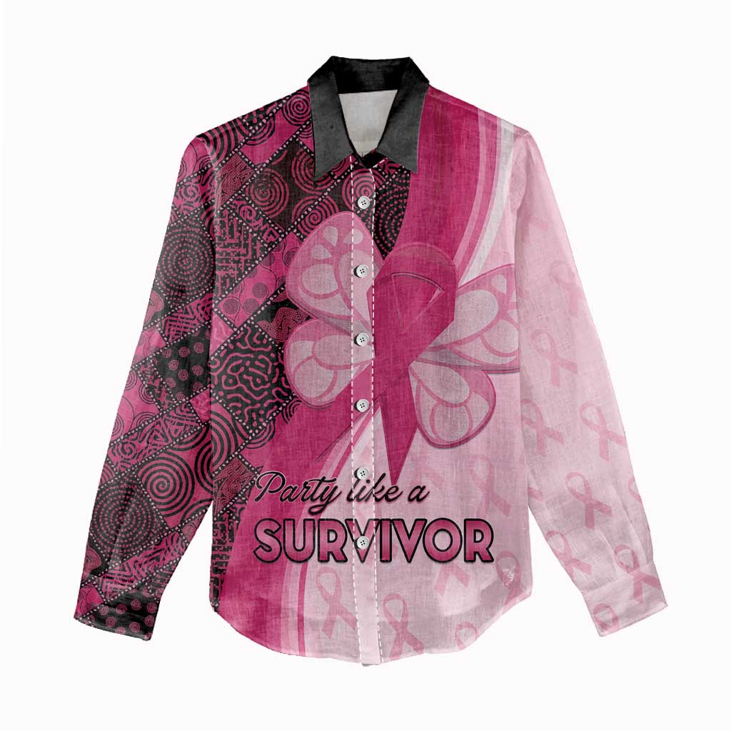 Breast Cancer Awareness Women Casual Shirt Think Pink - African Pattern - African Pride