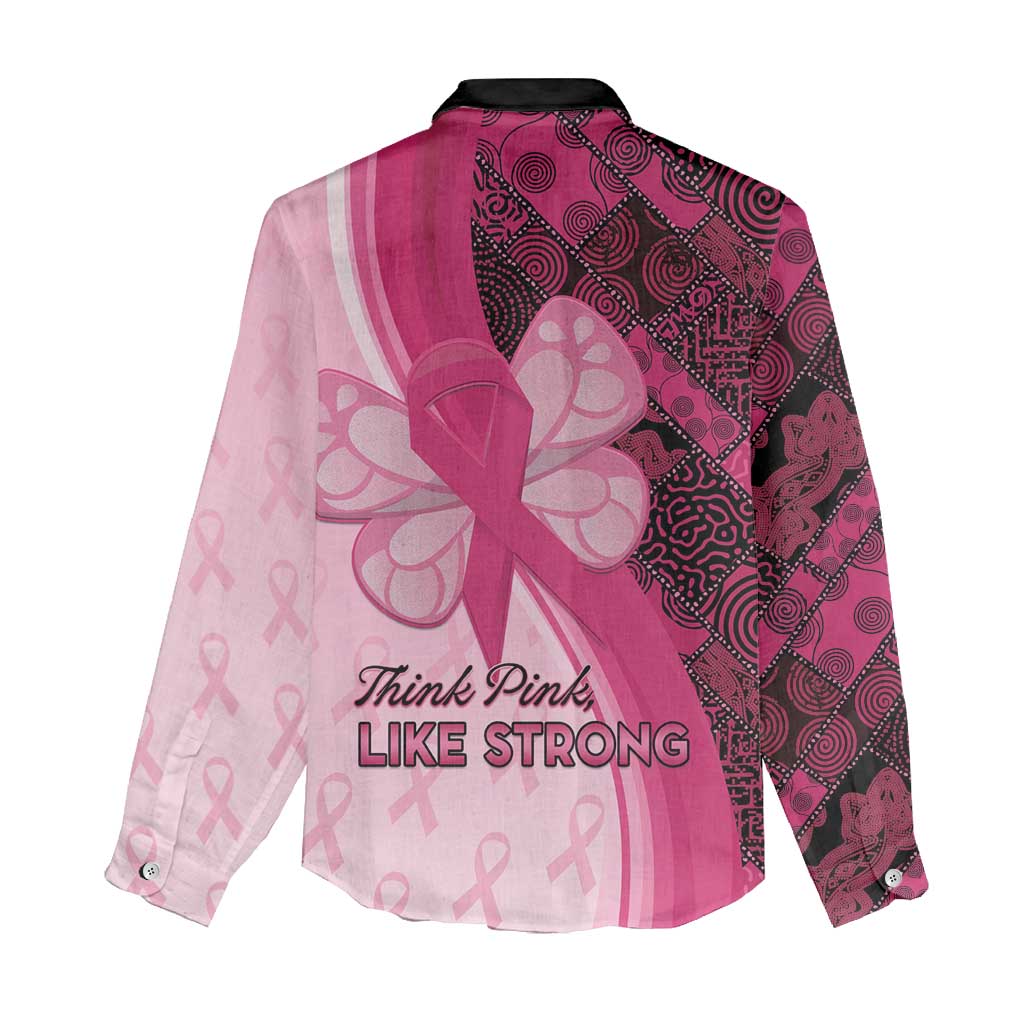 Breast Cancer Awareness Women Casual Shirt Think Pink - African Pattern - African Pride