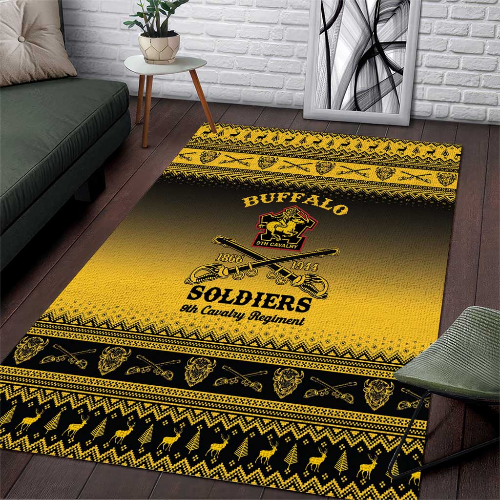 Afro Christmas Buffalo Soldiers Area Rug 9th Cavalry Regiment - African Pride