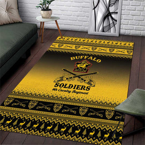 Afro Christmas Buffalo Soldiers Area Rug 9th Cavalry Regiment - African Pride