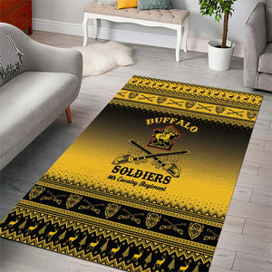 Afro Christmas Buffalo Soldiers Area Rug 9th Cavalry Regiment - African Pride