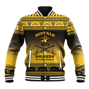 Afro Christmas Buffalo Soldiers Baseball Jacket 9th Cavalry Regiment - African Pride