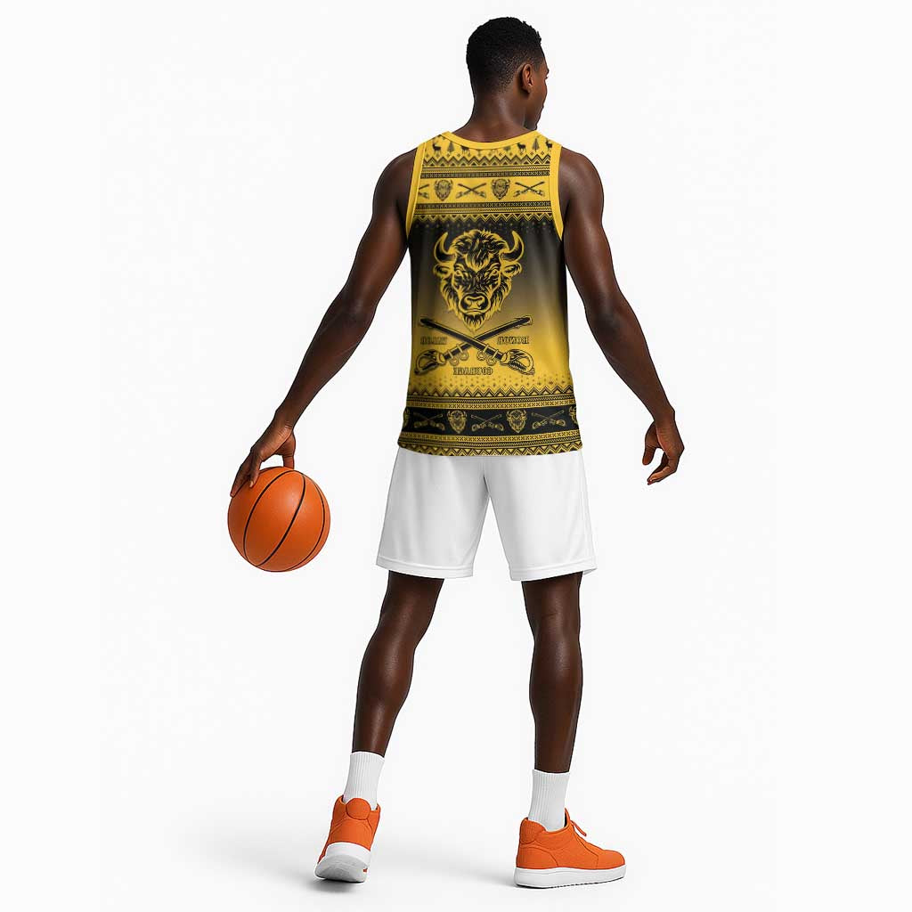Afro Christmas Buffalo Soldiers Basketball Jersey 9th Cavalry Regiment - African Pride