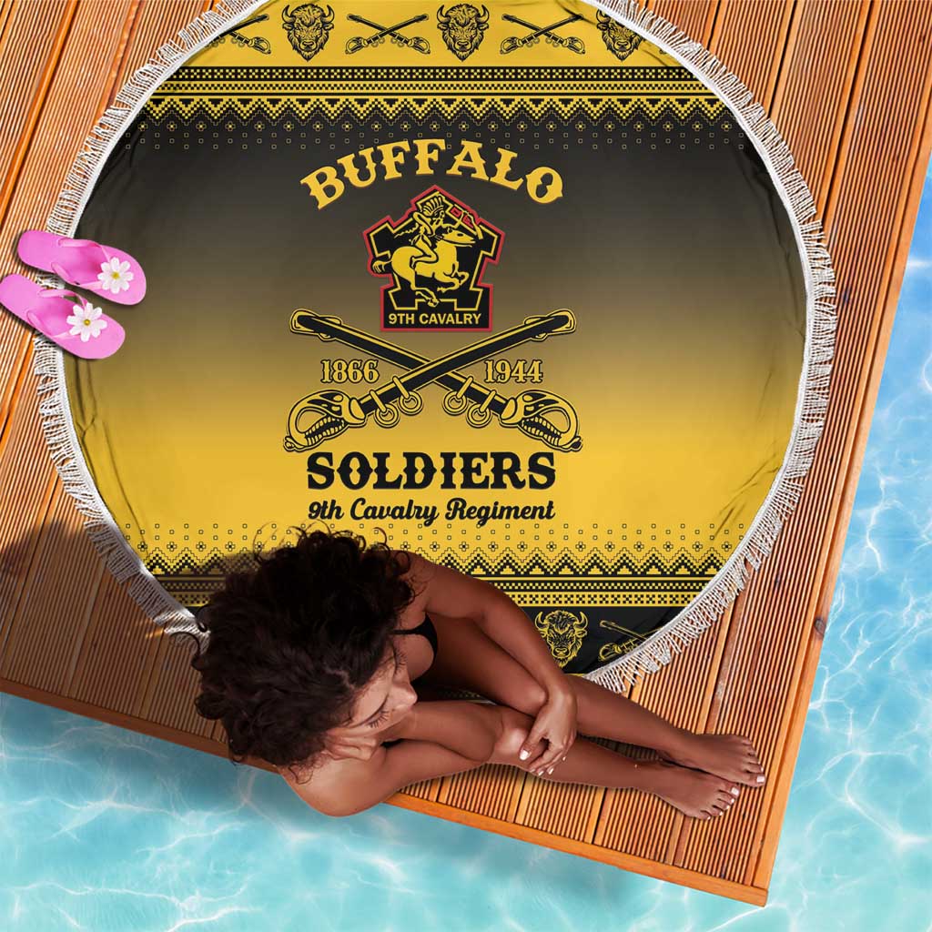 Afro Christmas Buffalo Soldiers Beach Blanket 9th Cavalry Regiment - African Pride