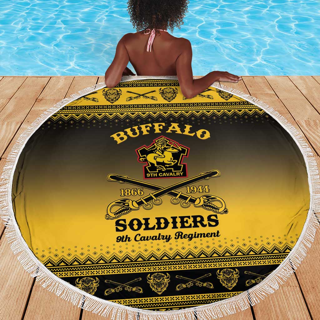 Afro Christmas Buffalo Soldiers Beach Blanket 9th Cavalry Regiment - African Pride