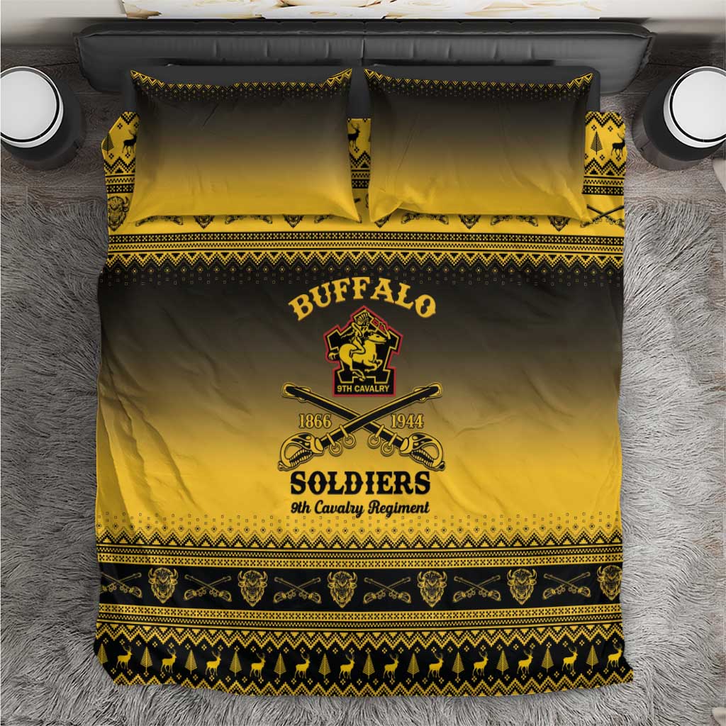 Afro Christmas Buffalo Soldiers Bedding Set 9th Cavalry Regiment - African Pride