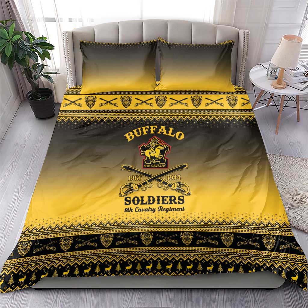 Afro Christmas Buffalo Soldiers Bedding Set 9th Cavalry Regiment - African Pride