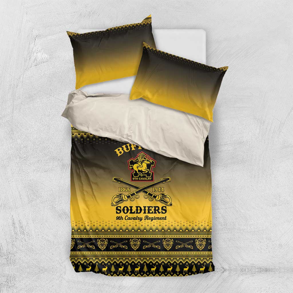 Afro Christmas Buffalo Soldiers Bedding Set 9th Cavalry Regiment - African Pride