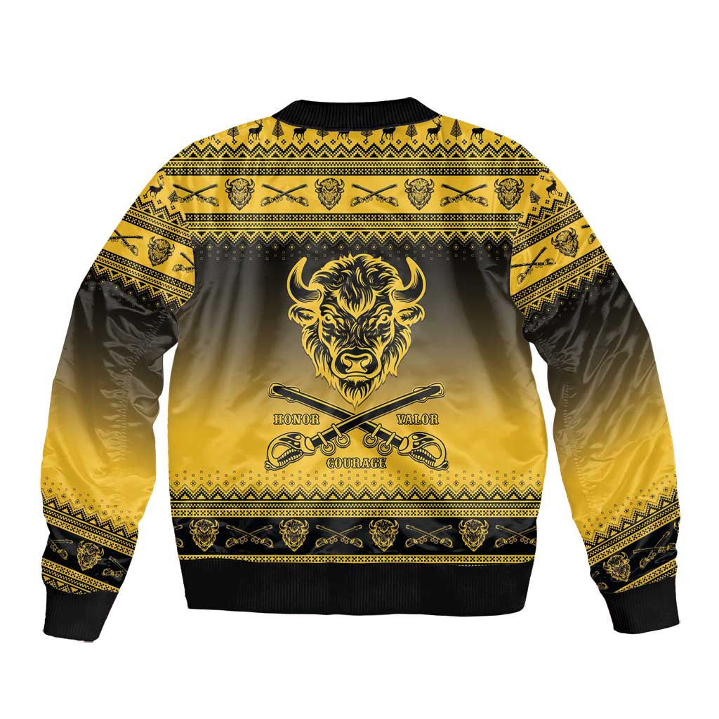 Afro Christmas Buffalo Soldiers Bomber Jacket 9th Cavalry Regiment - African Pride