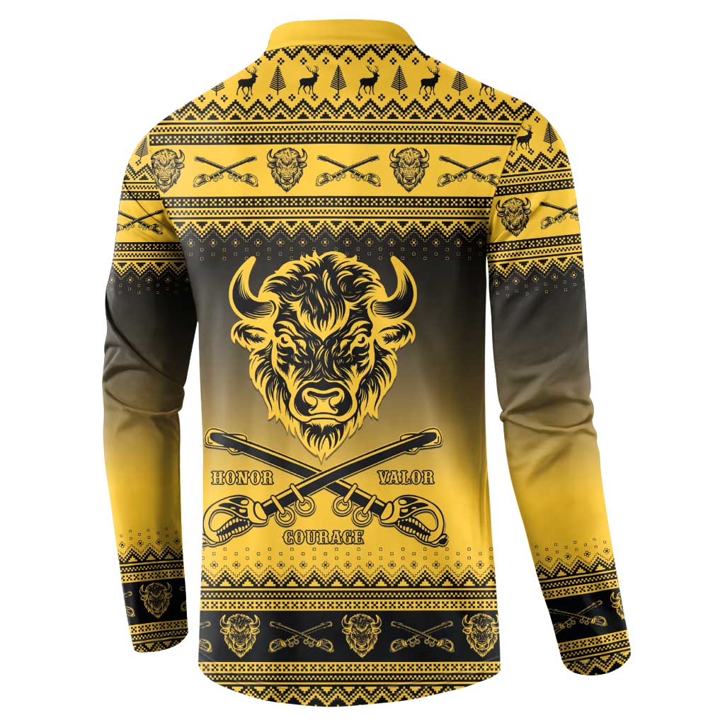 Buffalo Soldiers Christmas Button Sweatshirt 9th Cavalry Regiment