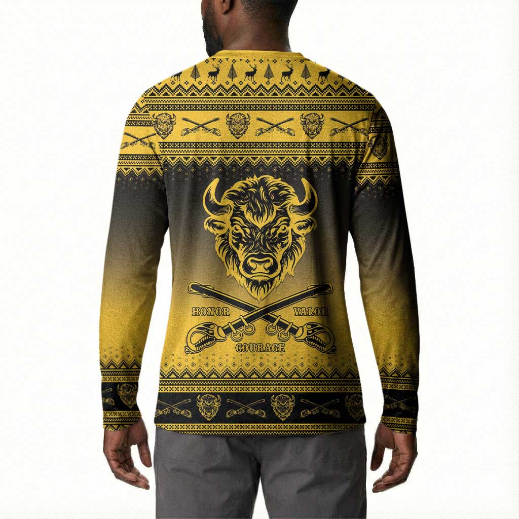 Buffalo Soldiers Christmas Button Sweatshirt 9th Cavalry Regiment