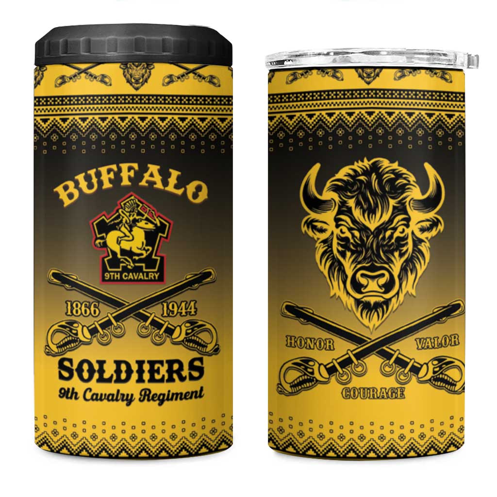 Afro Christmas Buffalo Soldiers 4 in 1 Can Cooler Tumbler 9th Cavalry Regiment - African Pride