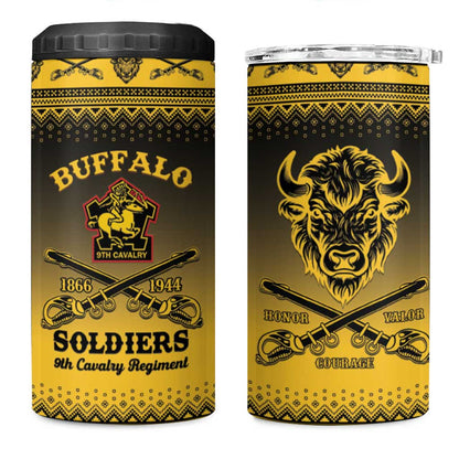 Afro Christmas Buffalo Soldiers 4 in 1 Can Cooler Tumbler 9th Cavalry Regiment - African Pride