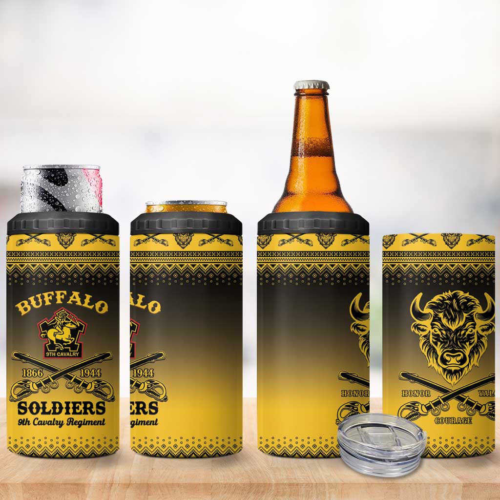 Afro Christmas Buffalo Soldiers 4 in 1 Can Cooler Tumbler 9th Cavalry Regiment - African Pride