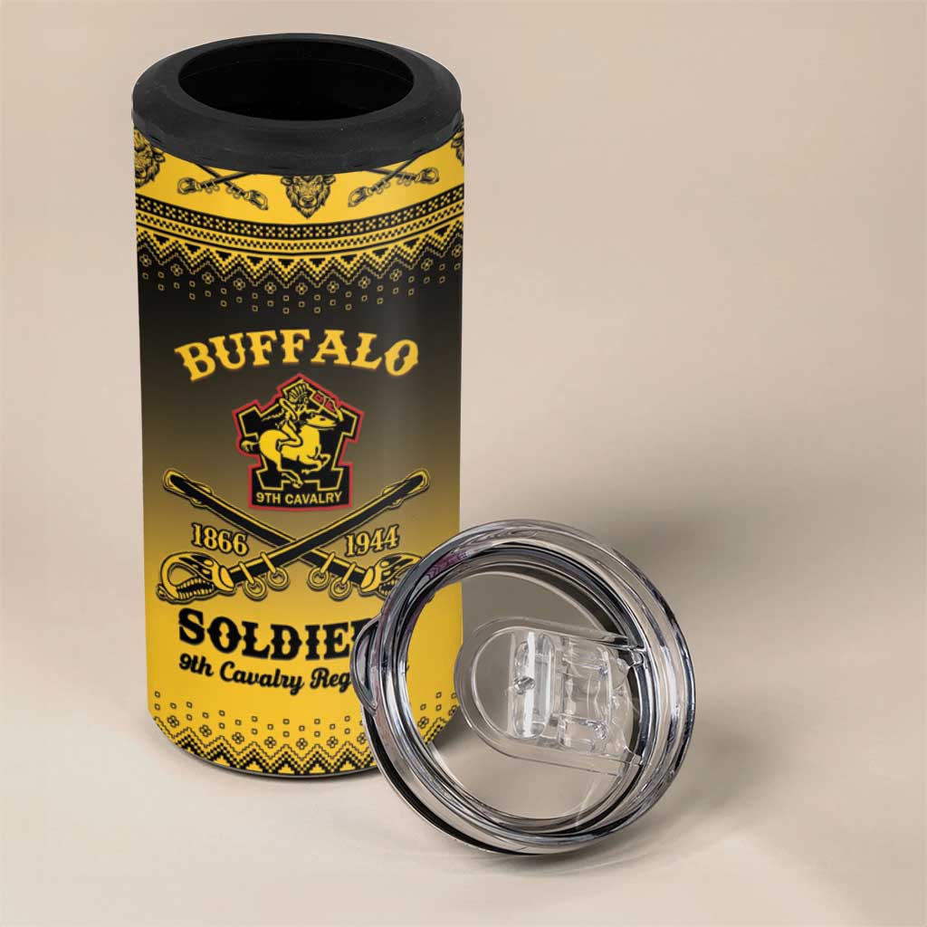 Afro Christmas Buffalo Soldiers 4 in 1 Can Cooler Tumbler 9th Cavalry Regiment - African Pride
