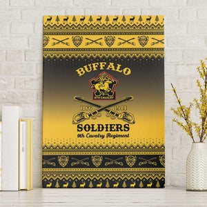 Afro Christmas Buffalo Soldiers Canvas Wall Art 9th Cavalry Regiment - African Pride