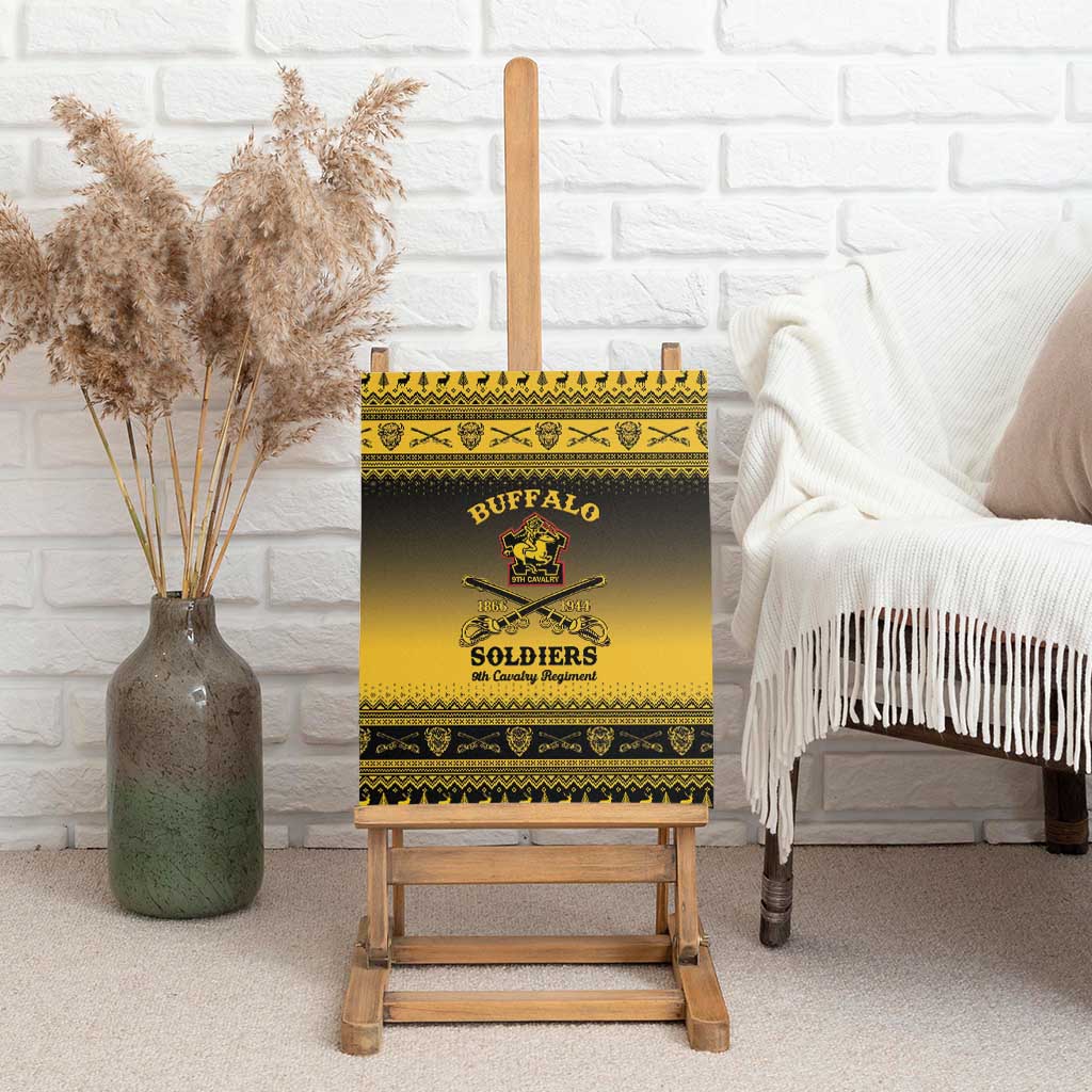 Afro Christmas Buffalo Soldiers Canvas Wall Art 9th Cavalry Regiment - African Pride