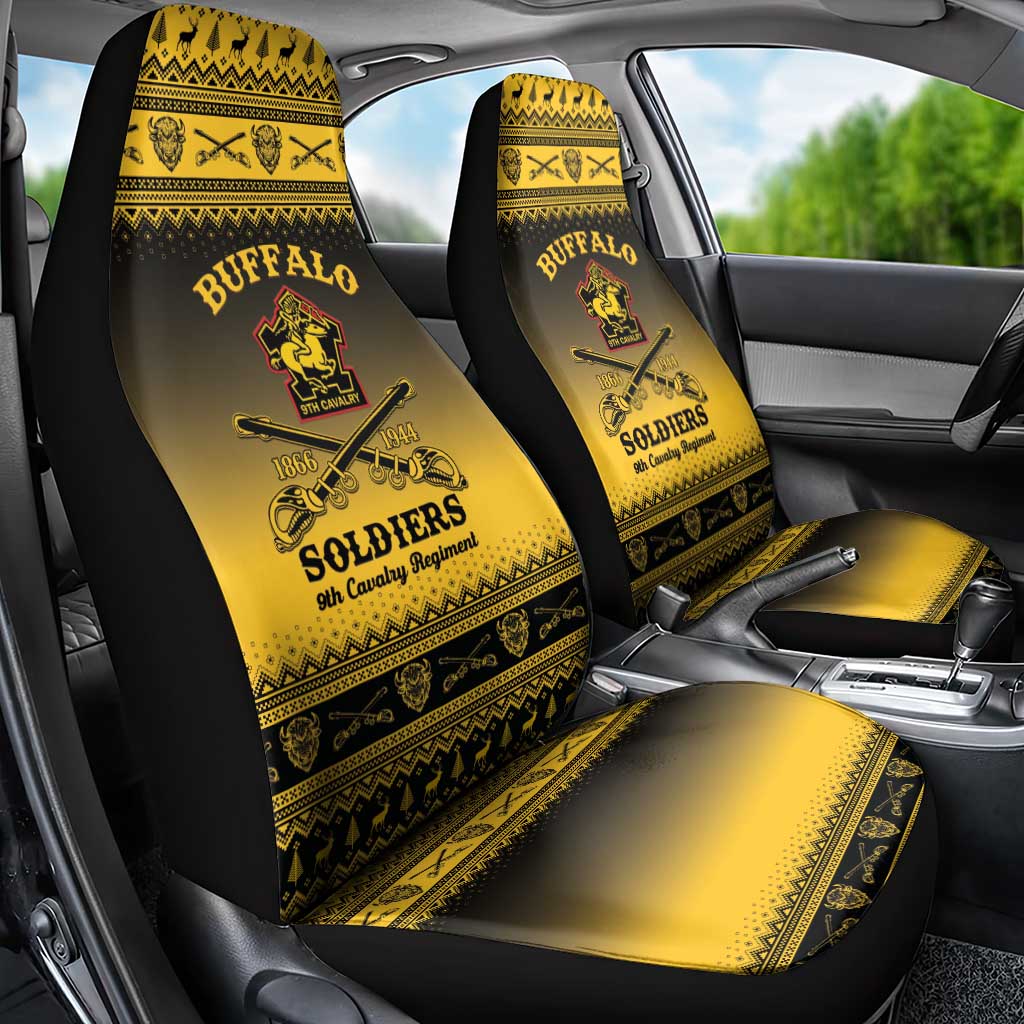 Afro Christmas Buffalo Soldiers Car Seat Cover 9th Cavalry Regiment - African Pride