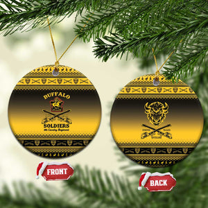 Afro Christmas Buffalo Soldiers Ceramic Ornament 9th Cavalry Regiment - African Pride
