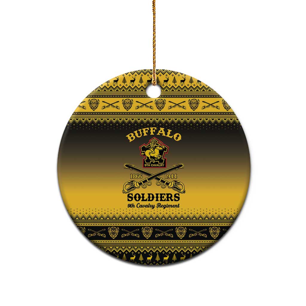 Afro Christmas Buffalo Soldiers Ceramic Ornament 9th Cavalry Regiment - African Pride