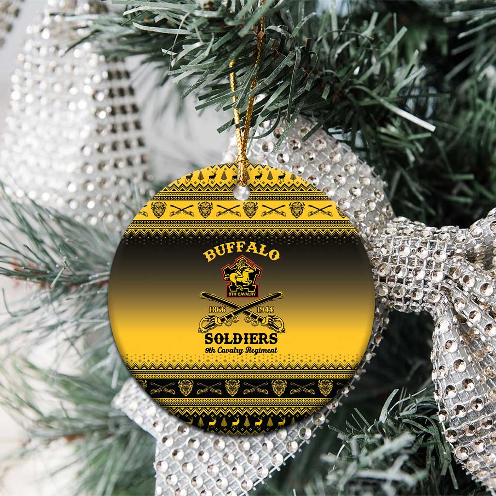 Afro Christmas Buffalo Soldiers Ceramic Ornament 9th Cavalry Regiment - African Pride