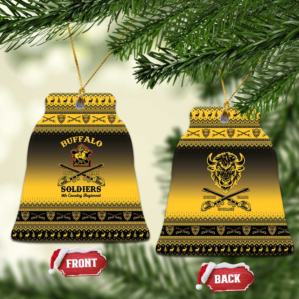 Afro Christmas Buffalo Soldiers Ceramic Ornament 9th Cavalry Regiment - African Pride