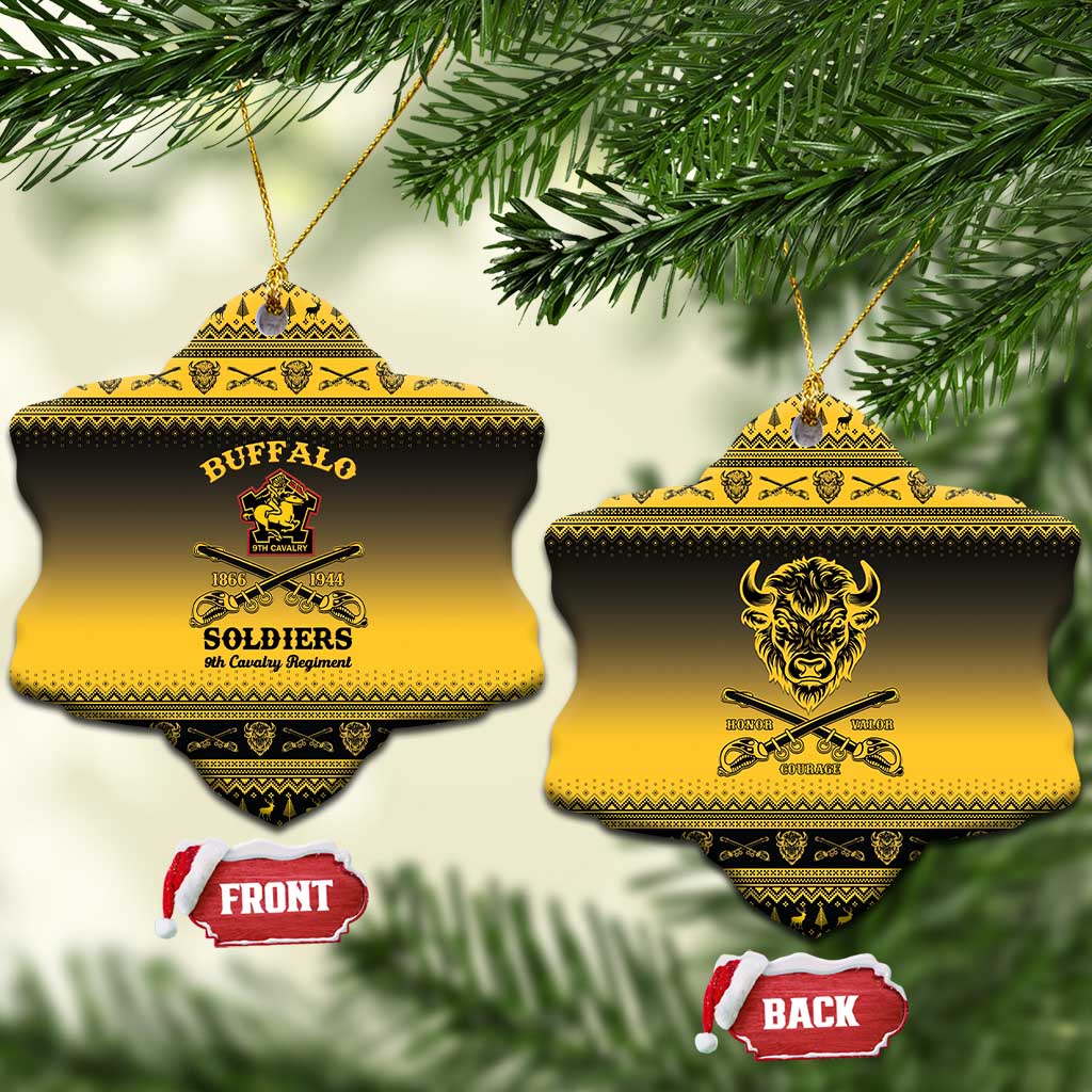 Afro Christmas Buffalo Soldiers Ceramic Ornament 9th Cavalry Regiment - African Pride