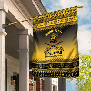 Afro Christmas Buffalo Soldiers Garden Flag 9th Cavalry Regiment - African Pride