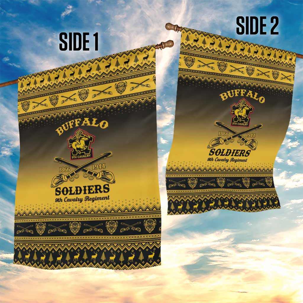 Afro Christmas Buffalo Soldiers Garden Flag 9th Cavalry Regiment - African Pride