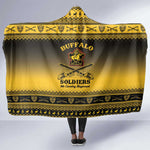 Afro Christmas Buffalo Soldiers Hooded Blanket 9th Cavalry Regiment - African Pride