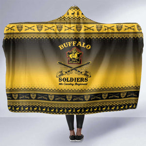 Afro Christmas Buffalo Soldiers Hooded Blanket 9th Cavalry Regiment - African Pride