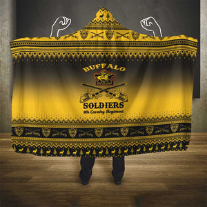 Afro Christmas Buffalo Soldiers Hooded Blanket 9th Cavalry Regiment - African Pride