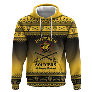 Afro Christmas Buffalo Soldiers Hoodie 9th Cavalry Regiment - African Pride
