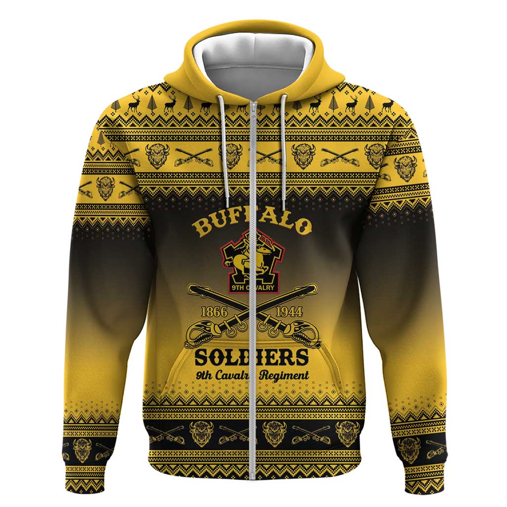 Afro Christmas Buffalo Soldiers Hoodie 9th Cavalry Regiment - African Pride